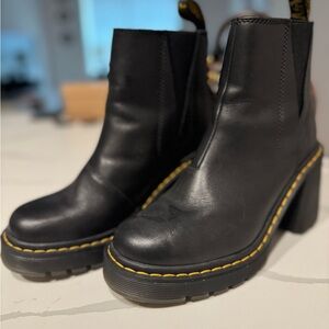 Dr. Martens Black Heeled Boots with Chunky Heel